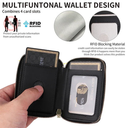 Magnetische Leder Geldbörse-Hülle mit Kartenhalter & Reißverschluss – Handyhülle mit Standfunktion für iPhone 16 / 15 / 14 / 13 / 12 / 11 Pro Max (MagSafe)