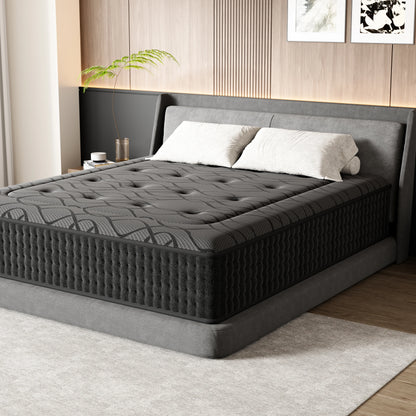 DEWINNER Hybridmatratze 140x200 30cm Taschenfederkern Memory Foam 7-Zonen OEKO-TEX