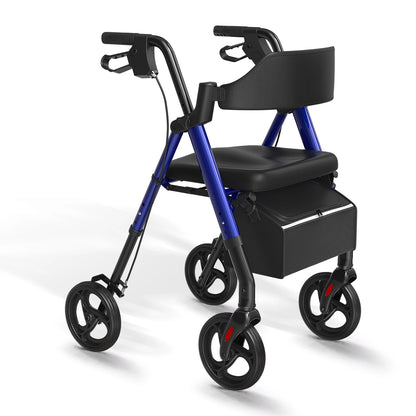 Rollator Senioren faltbar mit Sitz Aluminium 8 Zoll Räder Gehhilfe