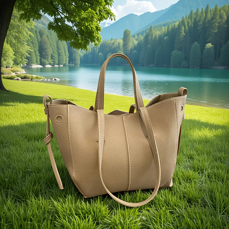 Damen Handtasche PU-Leder Shopper Tragetasche Schultertasche Große Hobo Bag Freizeit Business
