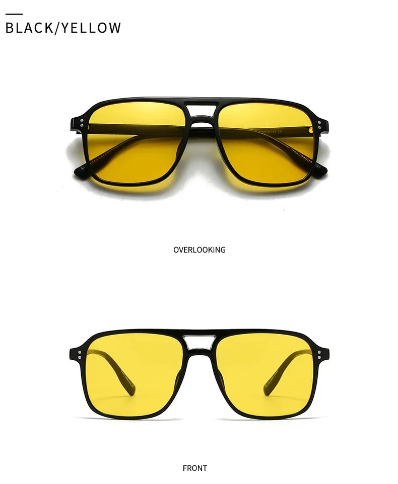 Retro Sonnenbrille für Damen & Herren | Doppel-Brücke Design, UV400 Schutz, Vintage Gradient Shades