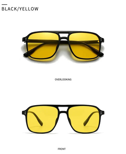 Retro Sonnenbrille für Damen & Herren | Doppel-Brücke Design, UV400 Schutz, Vintage Gradient Shades