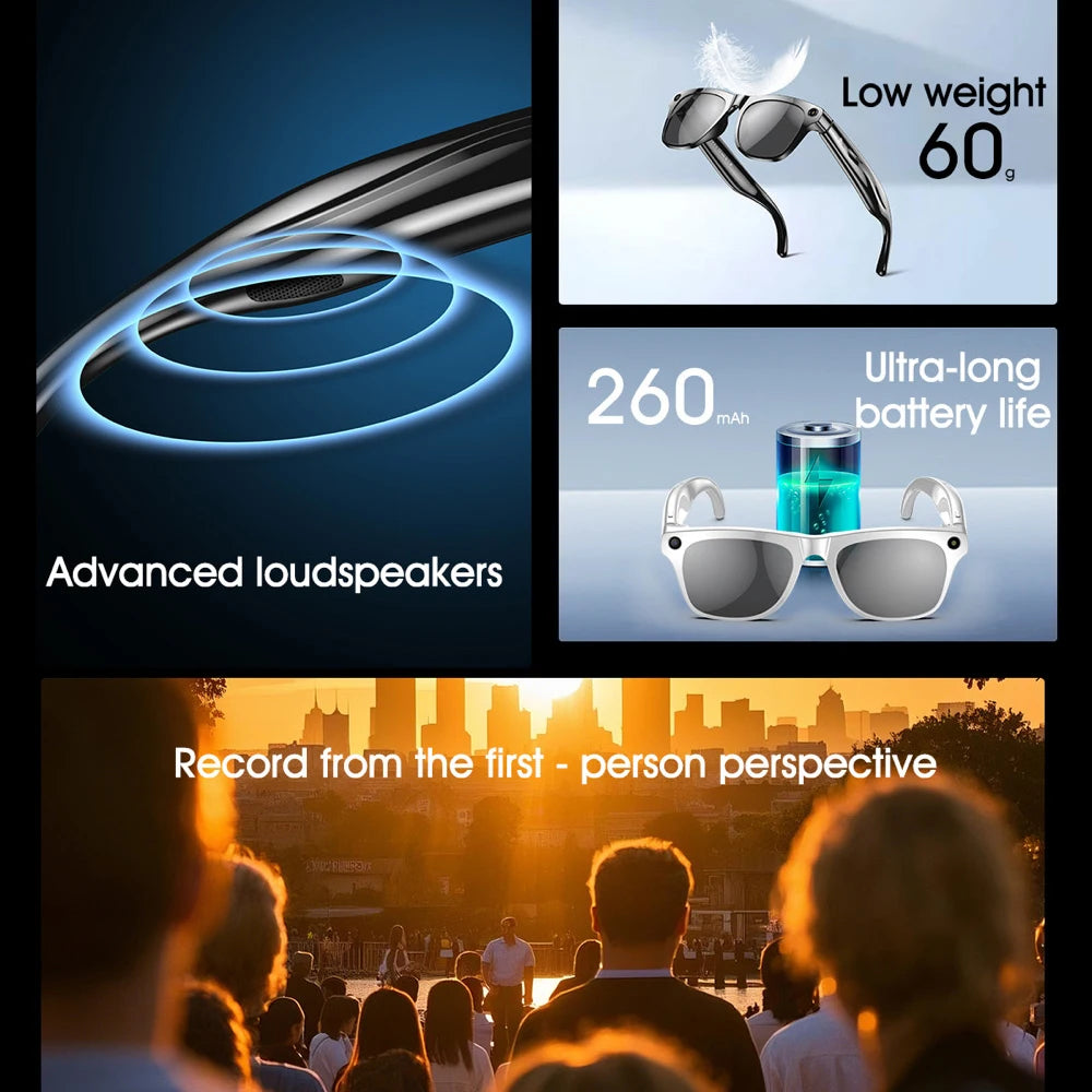Smart AI-Sonnenbrille mit Kamera & Bluetooth