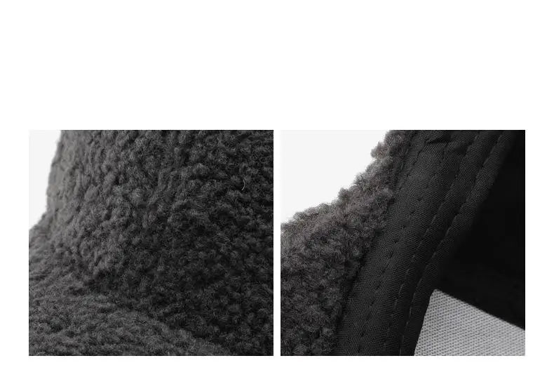 Baseball Cap warme Plüsch Kappe aus Kunstlammwolle | Verstellbare Mütze für Herbst & Frühling