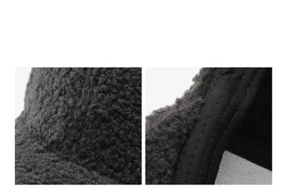 Baseball Cap warme Plüsch Kappe aus Kunstlammwolle | Verstellbare Mütze für Herbst & Frühling