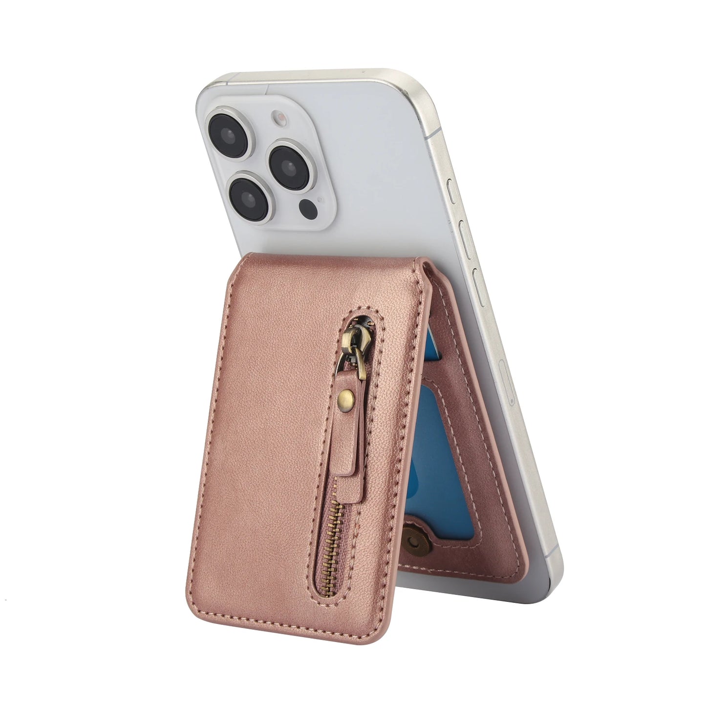 Magnetische Geldbörse Hülle mit Kartenhalter & Reißverschluss – kompatibel mit iPhone 16 Pro Max / 15 / 14 / 13 / 12 (MagSafe)