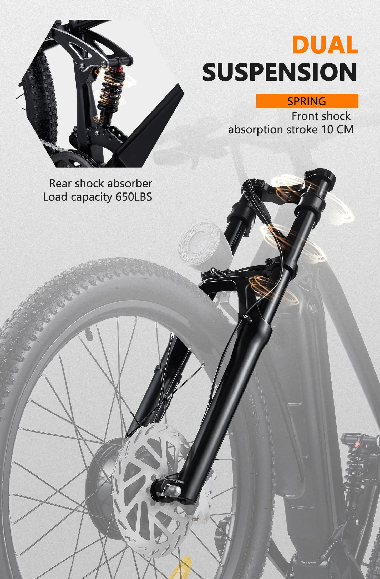 26-Zoll Power E-Mountainbike für Erwachsene 2000W Fat Tire E-Bike Dual Motor Hydraulic Brake - mit 36-monatiger Gewährleistung
