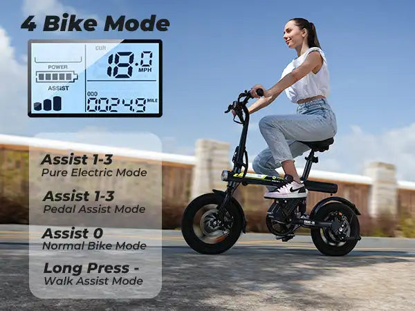 Klapprad 14-Zoll Elektrofahrrad | 250W Motor | 36V 17,5Ah Akku | Faltbares City E-Bike bis 25 km/h | Pendler-Fahrrad