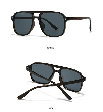 Retro Sonnenbrille für Damen & Herren | Doppel-Brücke Design, UV400 Schutz, Vintage Gradient Shades