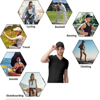 Baseballkappen, Schwarz, für Herren und Damen, Sportkappe, verstellbare Baseballkappe aus Baumwolle, lässige Sommermütze