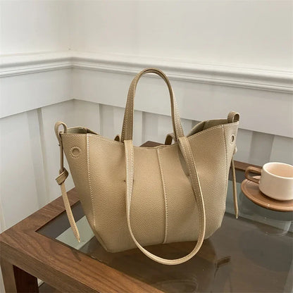 Damen Handtasche PU-Leder Shopper Tragetasche Schultertasche Große Hobo Bag Freizeit Business