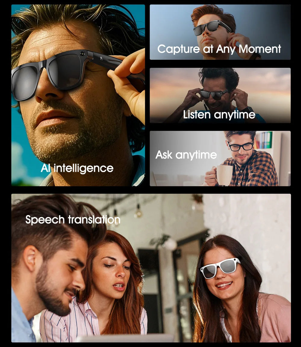 Smart AI-Sonnenbrille mit Kamera & Bluetooth