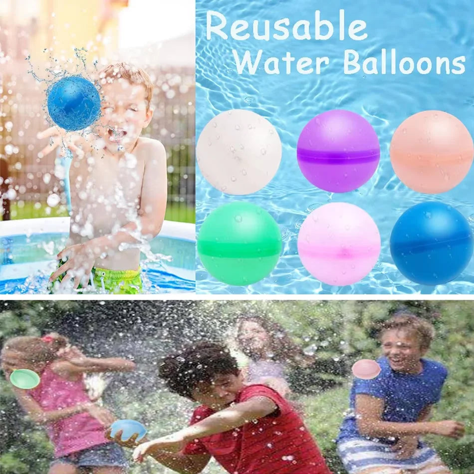 6-60 Stück Wiederverwendbare Silikon-Wasserbomben Schnellfüllende Selbstversiegelnde Wasserbomben Sommer Outdoor-Partyspielzeug