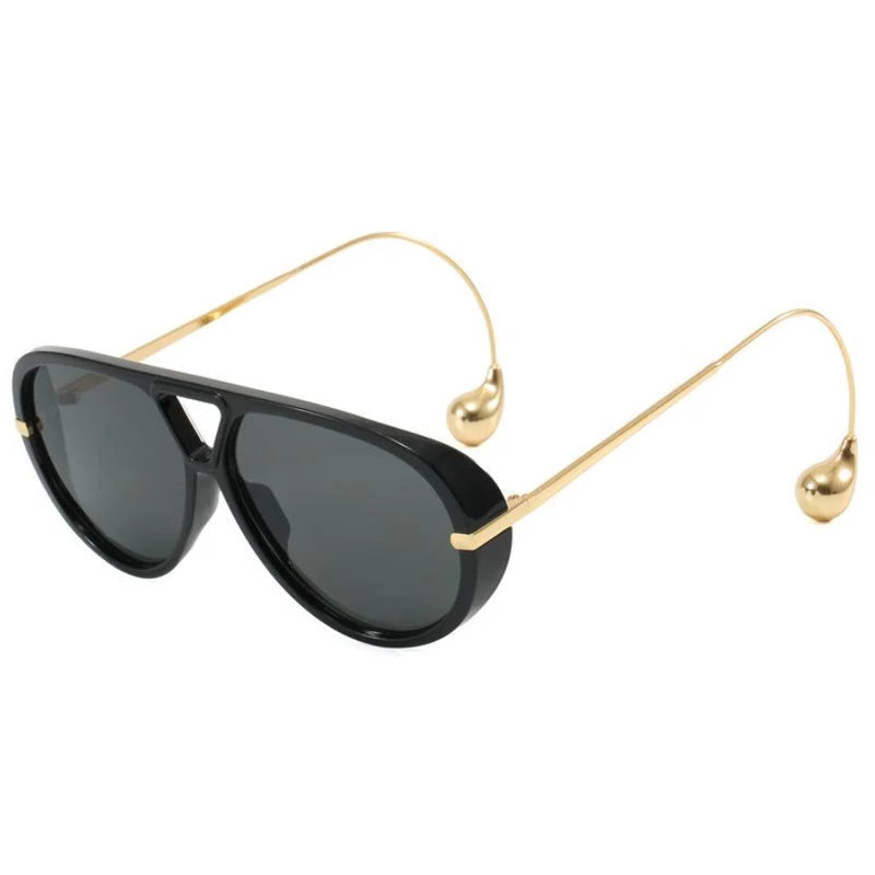 Oversize Pilotensonnenbrille Damen Oval UV400 Retro Punk Vintage Trend
