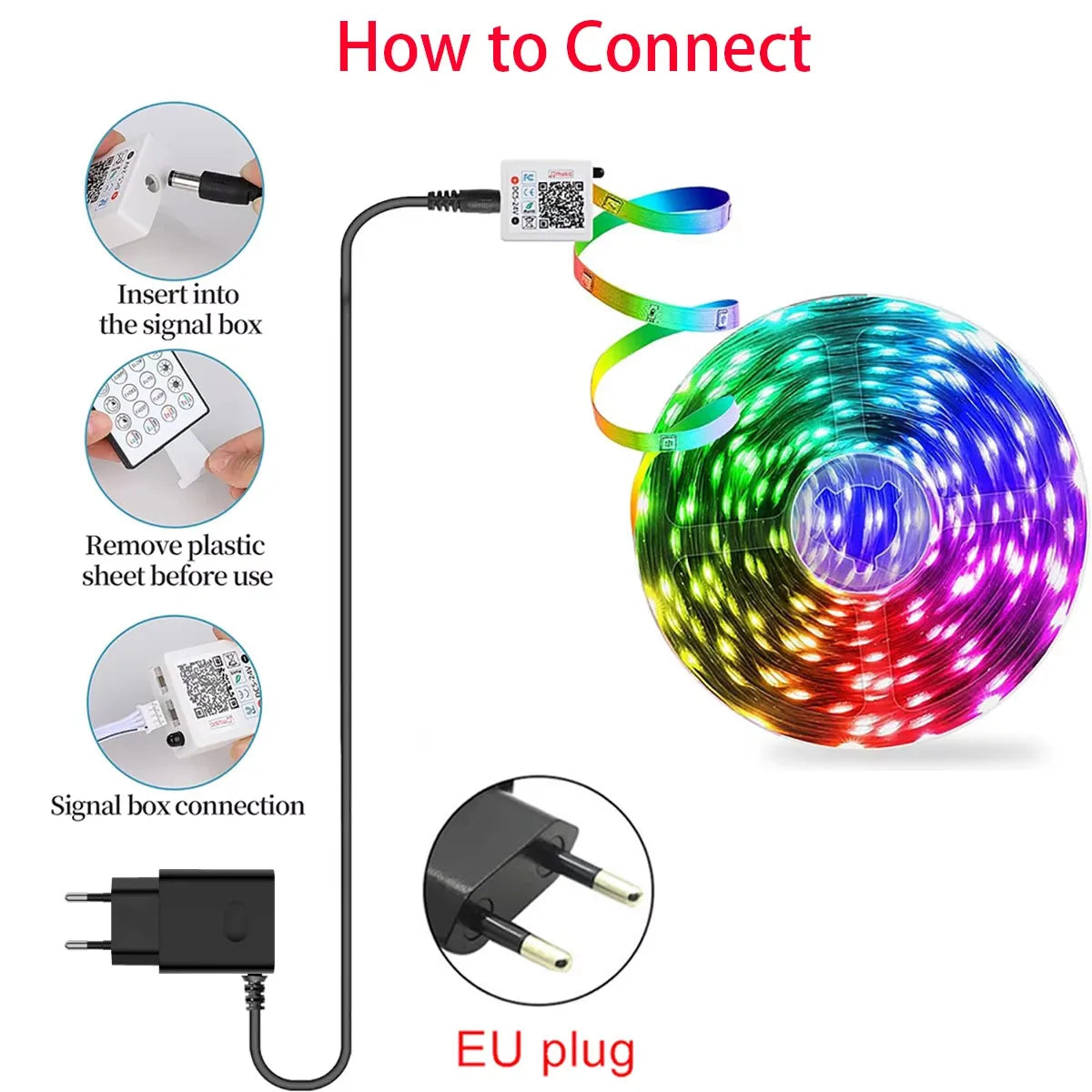 RGB LED Streifen 24V Bluetooth App Musik Fernbedienung Lichtband 5-30 Meter