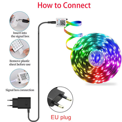 RGB LED Streifen 24V Bluetooth App Musik Fernbedienung Lichtband 5-30 Meter