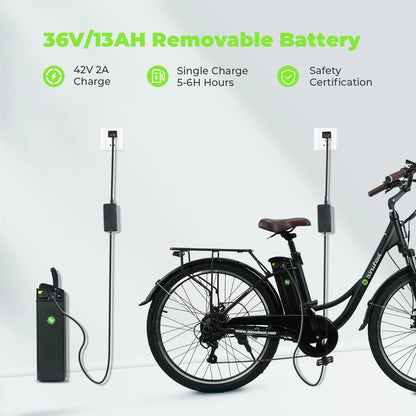 Der stilvolle Retro City-Cruiser 26-Zoll E-Bike für Erwachsene mit 36monatiger Gewährleistung