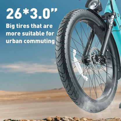 Kraftvolles Trekking Fatbike 26" Stadt & Gelände E-Mountainbike mit 36-monatiger Gewährleistung