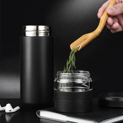 500 ml Tee-Ei Isolierflasche Edelstahl Isolierbecher mit unabhängigem Tee-Aufbewahrungsgriff Reisebecher Business Cup Geschenke