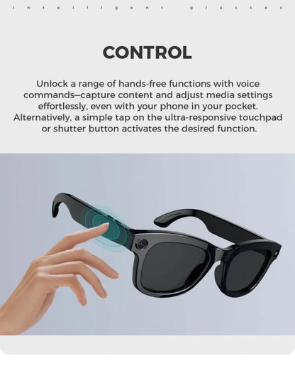Intelligente Bluetooth-Brille mit Kamera & KI-Assistenz