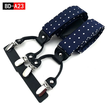 Designer Hosenträger Herren Paisley 6 Clips Elastisch Verstellbar 3,5 cm Y-Form Hochzeit Business