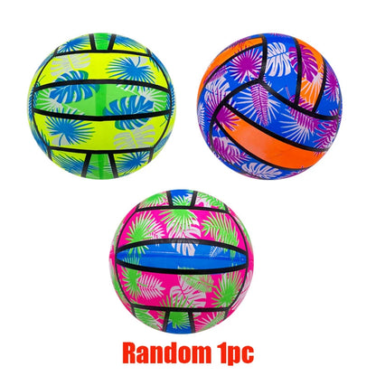 1/2/3 Stück aufblasbare Beach-Volleybälle, 4 Stück – PVC-Poolspielzeug mit tropischem Blattmuster, Sommer-Outdoor-Sportausrüstung für Erwachsene und Kinder