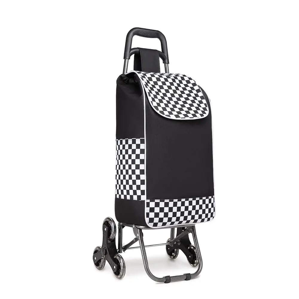 KONO Einkaufstrolley Klappbar 31L Treppensteiger 6 Räder 40kg 2in1 Trolley