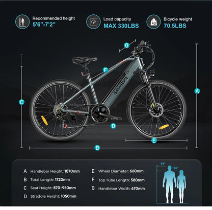 26-Zoll E-Mountainbike| 36 V 15 Ah Lithium-Akku, 25km/h, E-Bike mit 36-monatiger Gewährleistung