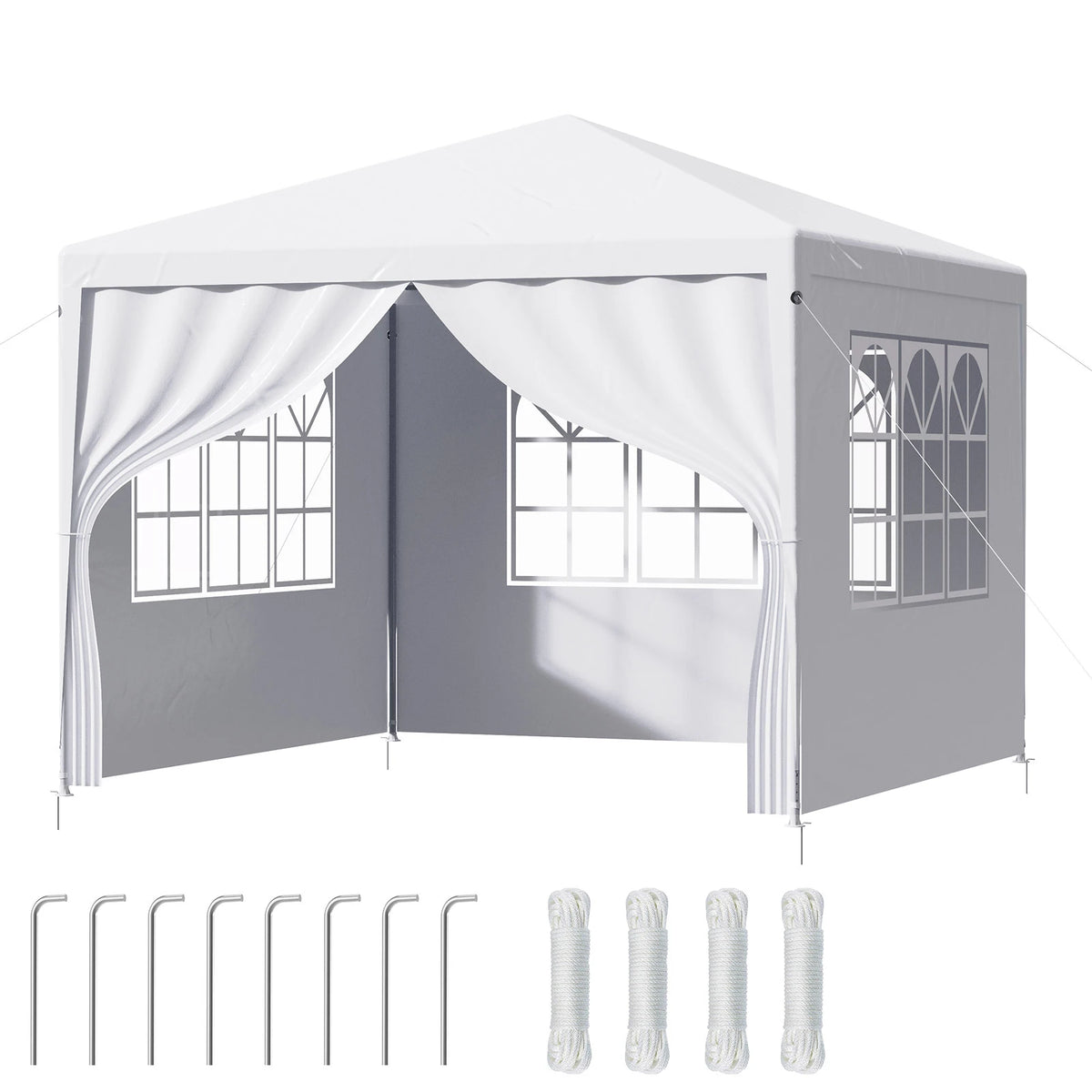Pavillon 3x4 m Wasserdicht Partyzelt mit 4 Seitenwänden UV-Schutz