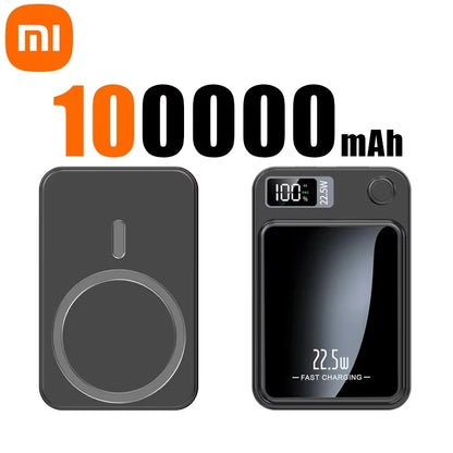 100000 mAh Power Bank Drahtlose Schnelle Ladegerät MagSafe für iPhone Huawei Samsung