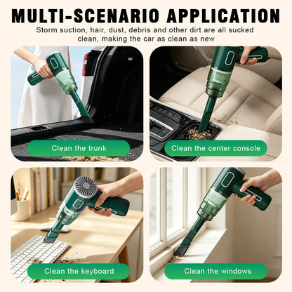 2in1 Handstaubsauger Akku Auto Staubsauger Gebläse HEPA Filter USB Kabellos