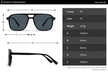 Retro Sonnenbrille für Damen & Herren | Doppel-Brücke Design, UV400 Schutz, Vintage Gradient Shades