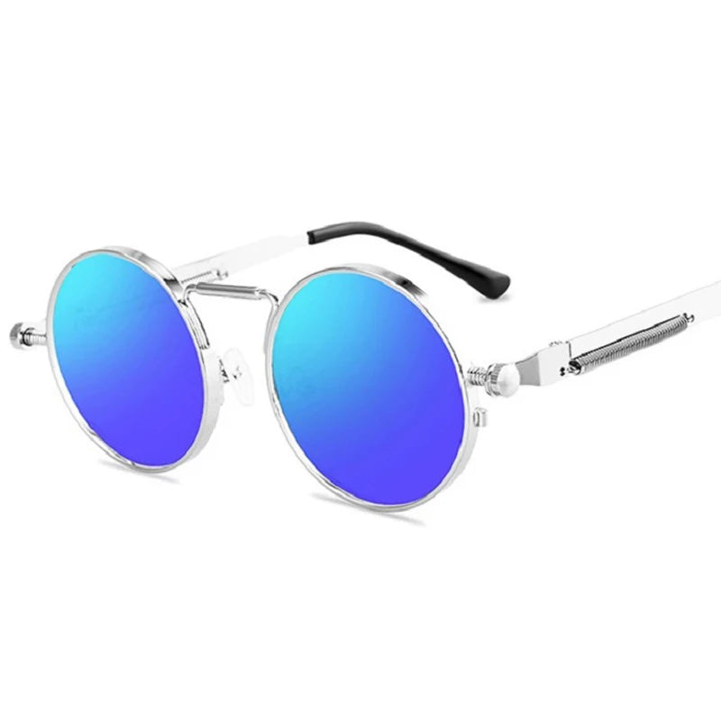 Damen Sonnenbrille Rund Metall Rahmen UV400 Retro Brille Unisex Outdoor