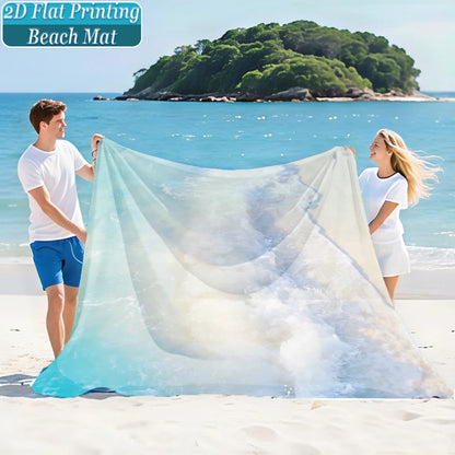 1-teiliges Set, Sommer-Strandmatte für draußen, inklusive 4 Bodenheringen, einzigartiges Druckdesign, lichtbeständig, leicht, schnell trocknend, einfach zu transportieren, wind- und sanddicht, modische und trendige Outdoor