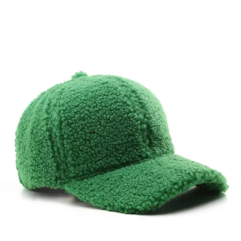 Baseball Cap warme Plüsch Kappe aus Kunstlammwolle | Verstellbare Mütze für Herbst & Frühling