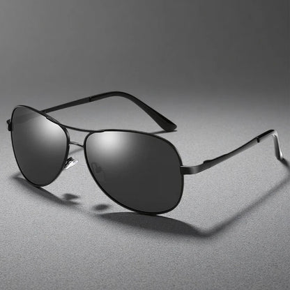 Piloten Sonnenbrille Herren Damen Polarisiert UV400 Metall Schwarz