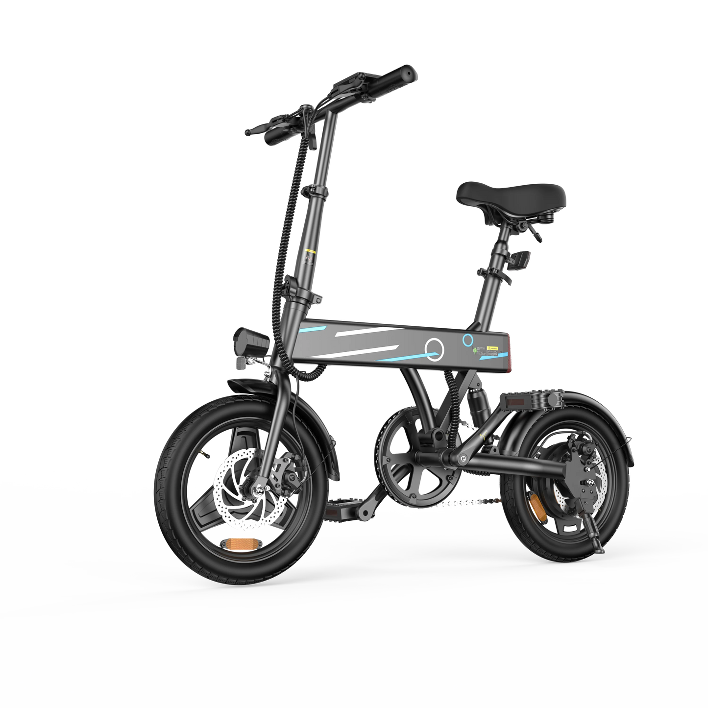 E-Bike – 14" Faltbares Elektrofahrrad mit 250W Motor 36 V / 7,5 Ah, LCD-Display | Citybike bis 25 km/h