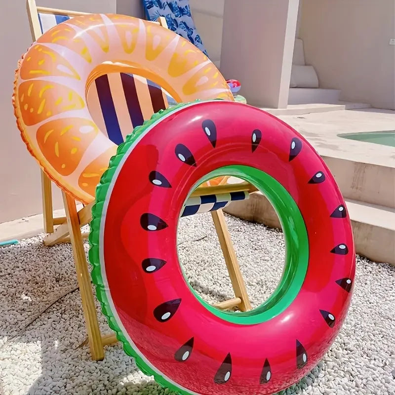 90 cm Aufblasbarer Schwimmring - Fruchtmuster-Schwimmring mit Anti-Leck-Ventil, Dickes PVC-Material