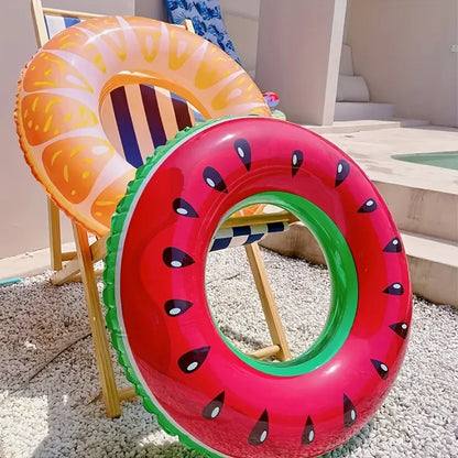 90 cm Aufblasbarer Schwimmring - Fruchtmuster-Schwimmring mit Anti-Leck-Ventil, Dickes PVC-Material