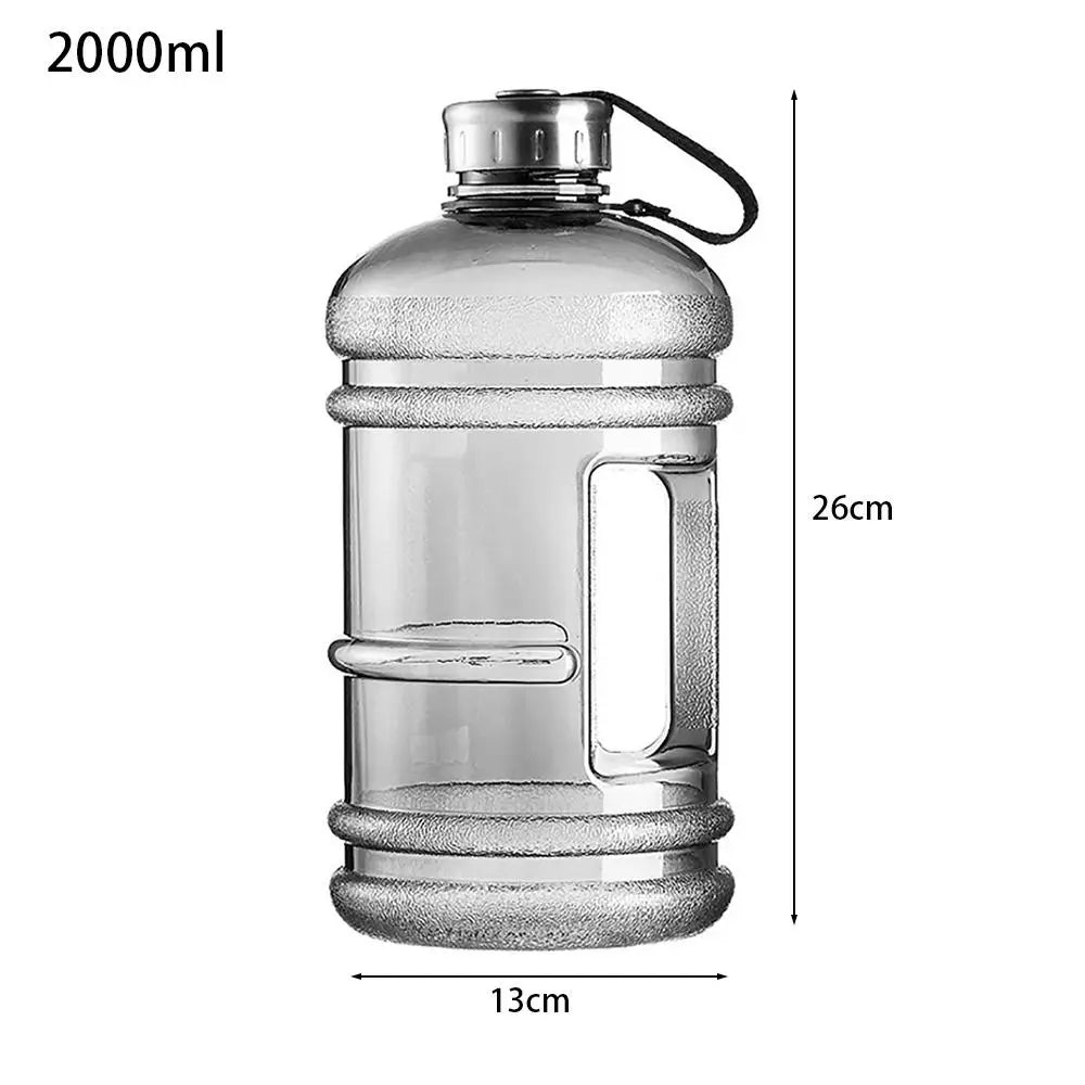Training Sport Workout Trinkflasche 2L PETG Große Kapazität Wasserflasche Shaker Flasche mit Griff Outdoor Gym Gallonenflasche