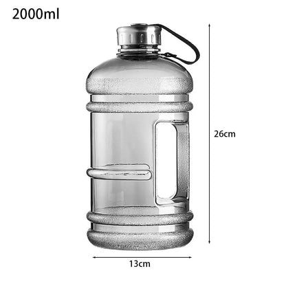 Training Sport Workout Trinkflasche 2L PETG Große Kapazität Wasserflasche Shaker Flasche mit Griff Outdoor Gym Gallonenflasche