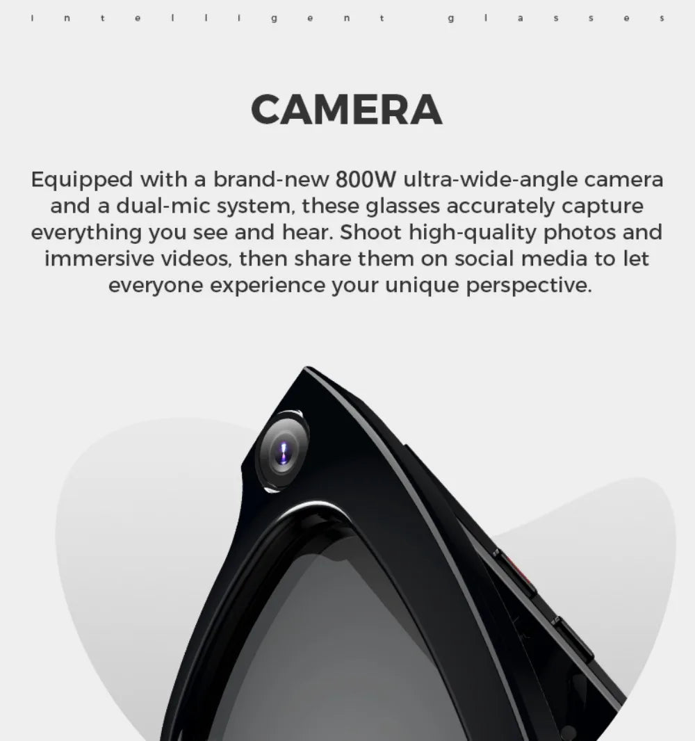 Intelligente Bluetooth-Brille mit Kamera & KI-Assistenz