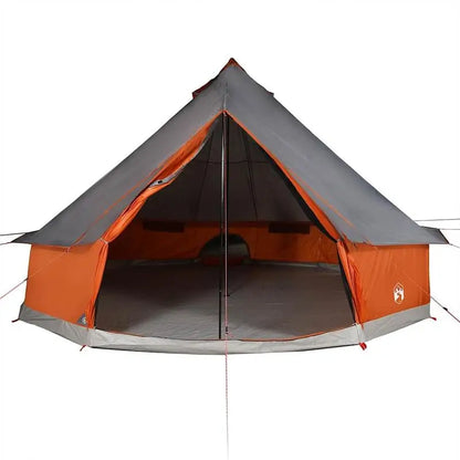 6 Personen Tipi Zelt Familienzelt Wasserdicht Camping Moskitonetz Grau Orange