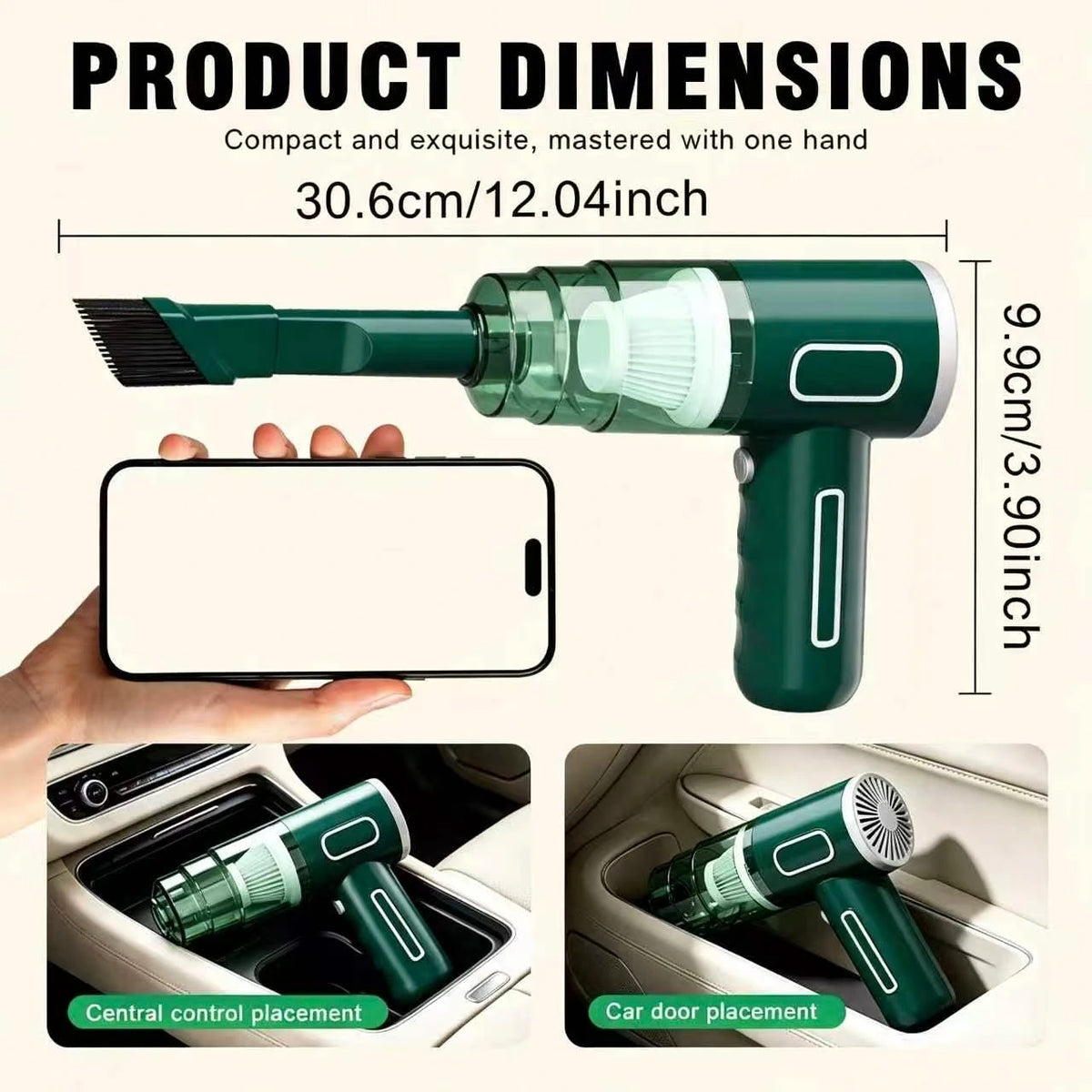 2in1 Handstaubsauger Akku Auto Staubsauger Gebläse HEPA Filter USB Kabellos