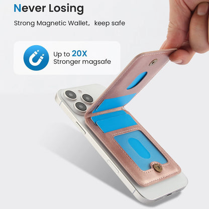 Magnetische Geldbörse Hülle mit Kartenhalter & Reißverschluss – kompatibel mit iPhone 16 Pro Max / 15 / 14 / 13 / 12 (MagSafe)