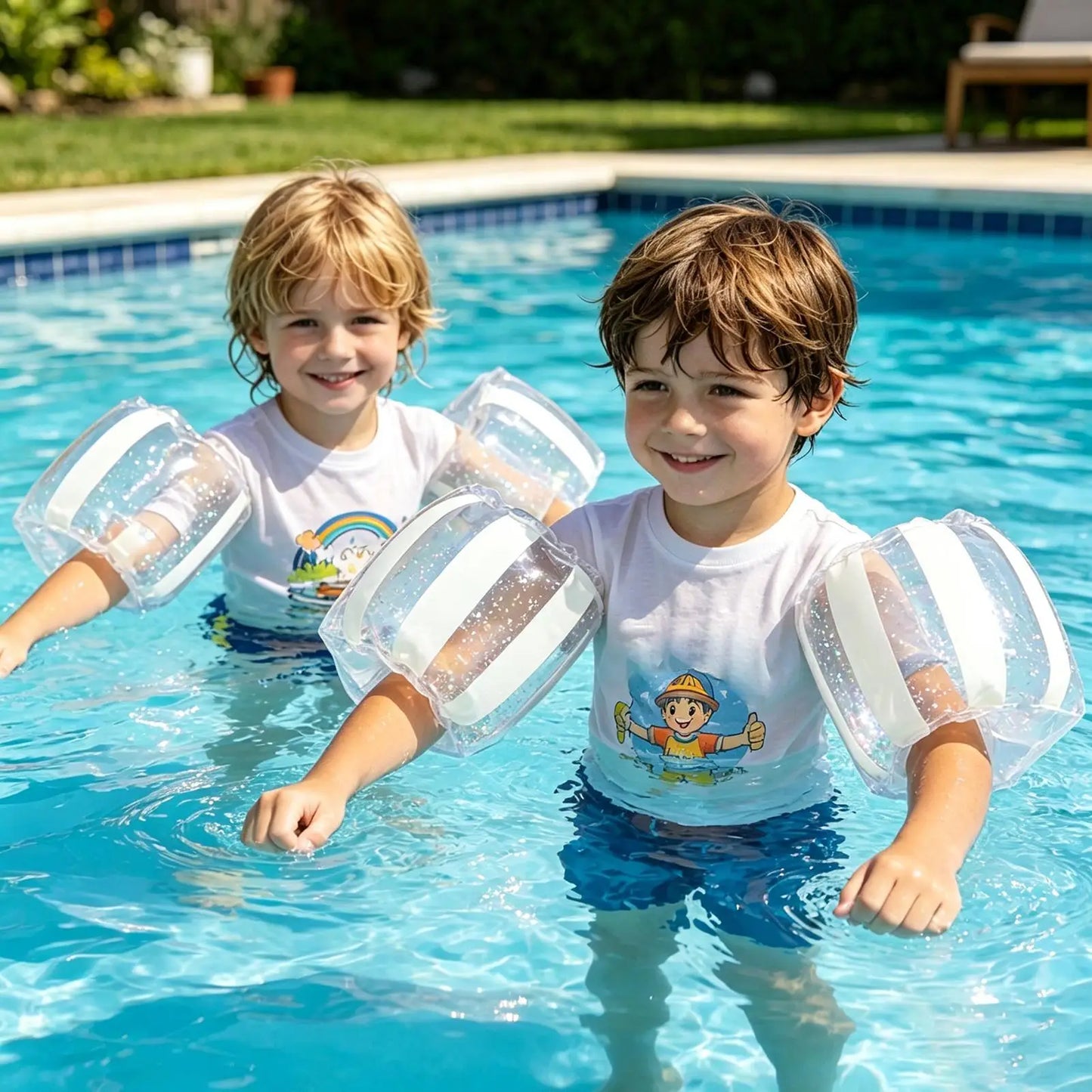 1 Paar aufblasbare Schwimmarmreifen, Schwimmhilfe, Schwimmzubehör, Sommer-Wassersport, aufblasbare Auftriebsarmbänder