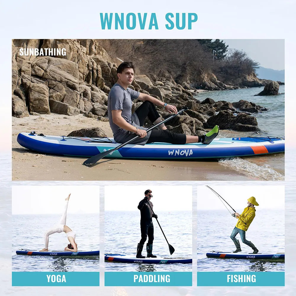 SUP aufblasbares Paddleboard 350 cm Outdoor-Wasserstation-Board, leicht zu transportieren, geeignet für Outdoor-Wasser-Yoga, Angeln, Fitness, Familienreisen, mit Zubehör, geeignet für Anfänger. Mehrere Größen und