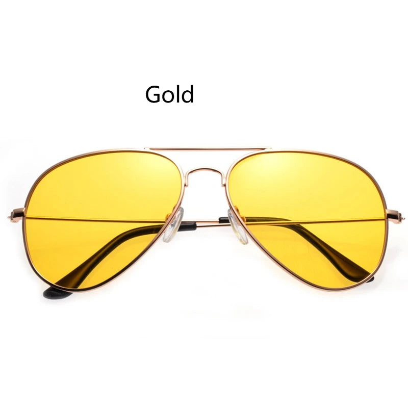 Piloten Sonnenbrille Herren Damen UV400 Vintage Brille Schwarz Gelb Unisex