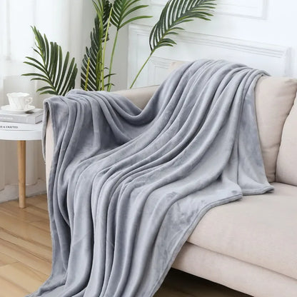 Flauschige Korallensamt-Decke – Luxus Flanell & Plüsch Kuscheldecke | Warm, weich & atmungsaktiv für Sofa, Bett & Reisen