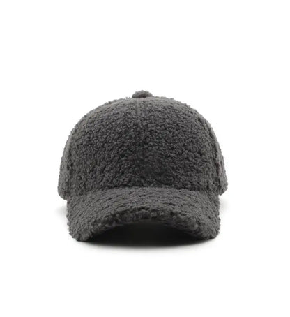Baseball Cap warme Plüsch Kappe aus Kunstlammwolle | Verstellbare Mütze für Herbst & Frühling